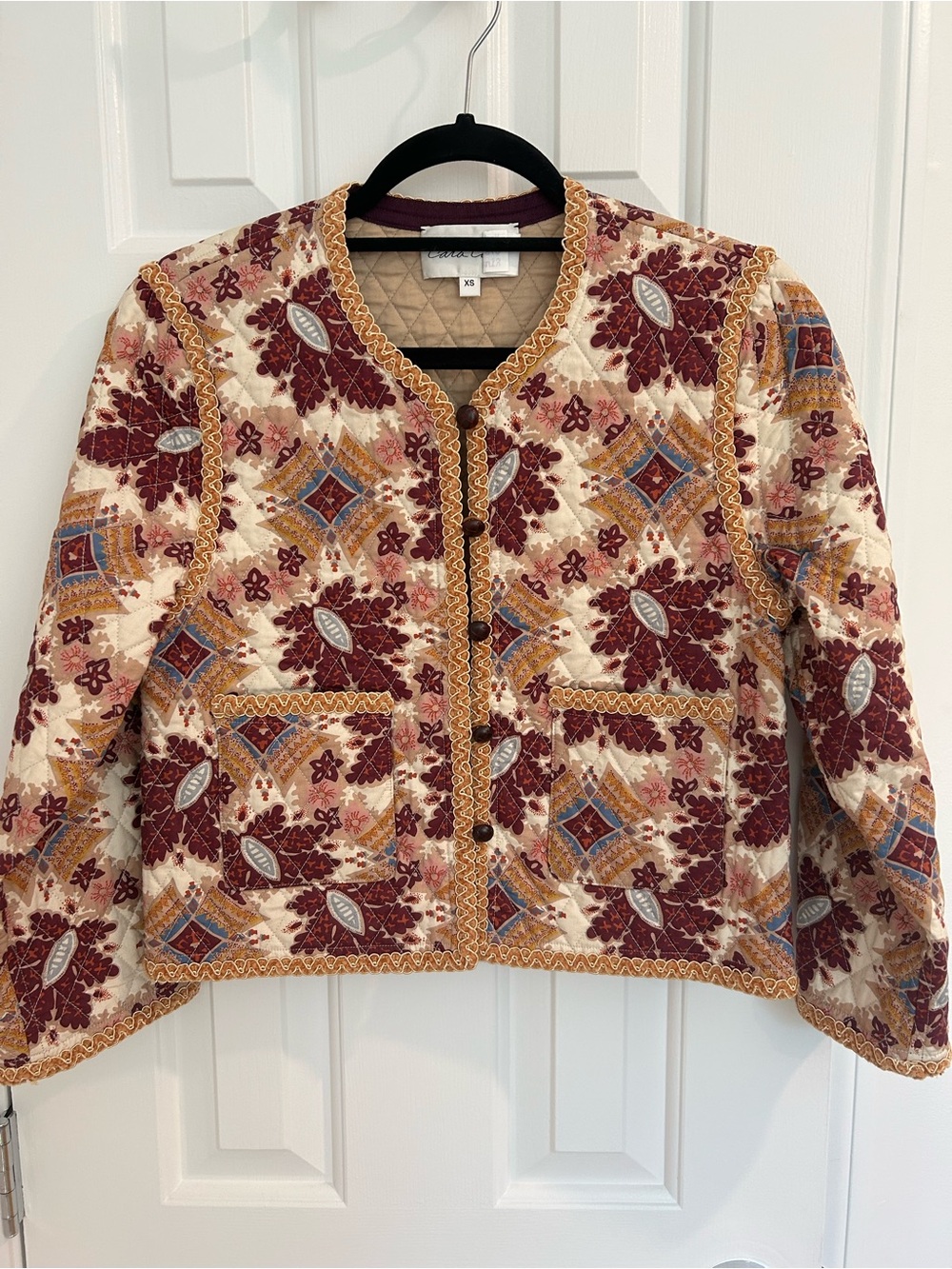 Cara Cara Quilted Printed Cropped Jacket XS